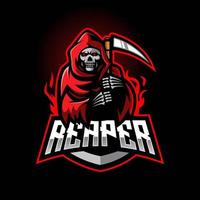 grim reaper e-sport maskot logotyp design vektor med modern illustration koncept stil för märke, emblem och t-shirt utskrift