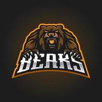 björn esport maskot logo design vektor