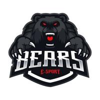 bear esport maskot logo design vektor med modern illustration koncept stil för märke, emblem och t-shirt utskrift. svartbjörnar för sportteam