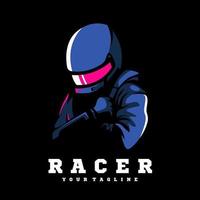 racer maskot logotyp vektor