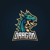 dragon e-sport maskot logotyp design illustration vektor