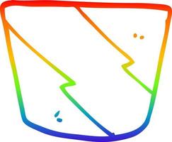 Regenbogen-Gradientenlinie Zeichnung Cartoon-Muffin-Topf vektor