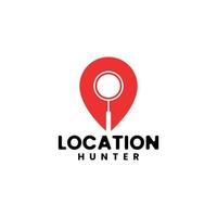 Location Hunter-Logo. Dieses Logo kann für Technologieunternehmen oder Apps verwendet werden vektor