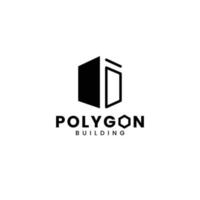 Polygon-Gebäude-Logo. Logo für Unternehmen, die in den Bereichen Bau, Innen- und Außenbereich tätig sind vektor