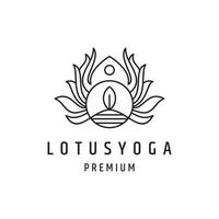 lotus yoga logotyp linjär stilikon på vit bakgrund vektor