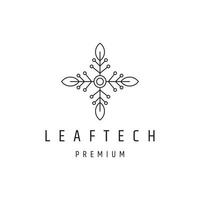 leaf tech logotyp ikon platt formgivningsmall vektor