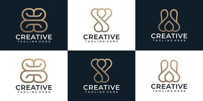 abstrakt skönhet mode logotyp symbol siluett inspiration vektor