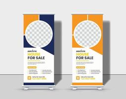 hem fastigheter roll up banner premium vektor