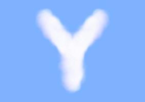 y-Alphabet-Schriftform im Wolkenvektor auf blauem Himmelshintergrund vektor