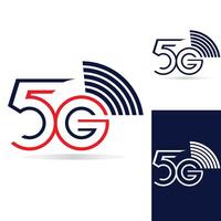 5g nätverkslogotyp. logotyp nätverk 5g-anslutning. nummer 5 och g bokstav. vektor