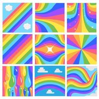 regenbogen hintergrund set sammlung grafikdesign vektor