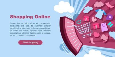 shopping online banner vektor design