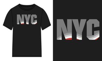 nyc typografi t-shirt brösttryck vektorillustration design redo att skriva ut. vektor