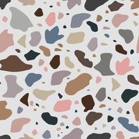 Vektor nahtlose Muster Terrazzo-Textur klassischer italienischer Boden aus Naturstein, Granit, Quarz, Marmor, Glasbeton und anderen Objekten.