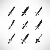 riddare svärd och dolk ikoner vektor