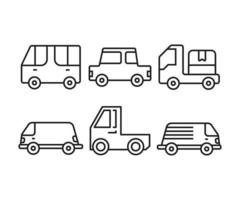 bil och transport ikoner set vektor