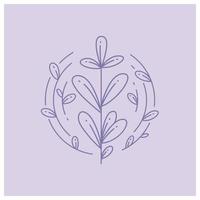 blumenkranz für kartendekoration lila illustration vektor