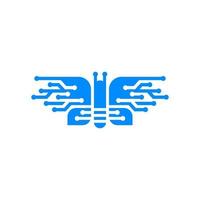 Schmetterling-Tech-Logo-Symbolvektor vektor