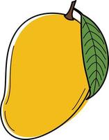 vektorillustration der süßen mango.mangoillustration verwendet für zeitschriften, bücher, lebensmittelanwendungen, poster, menüumschläge, webseiten, werbung, marketing, symbol, logo. vektor