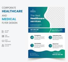 Gestaltung von Corporate Healthcare und medizinischen Flyern vektor