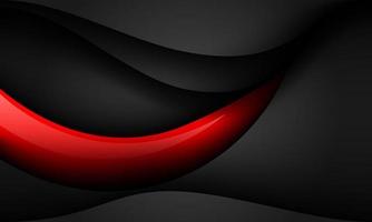 abstrakt röd glansig svart skugga kurvöverlappning på grå metallisk design modern futuristisk bakgrundsvektor vektor