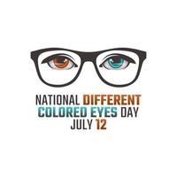 Vektorgrafik des nationalen Tages der verschiedenfarbigen Augen gut für die nationale Feier zum Tag der verschiedenfarbigen Augen. flaches Design. flyer design.flache illustration. vektor