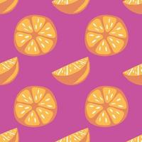 söt orange sömlös design på rosa bakgrund vektor