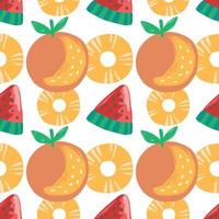 söta frukter seamless mönster färgglada frukter vektor