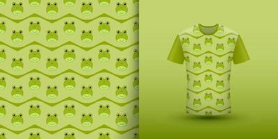 Frosch Musterdesign mit Shirt vektor