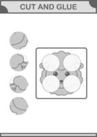 Schafsgesicht ausschneiden und kleben. Arbeitsblatt für Kinder vektor
