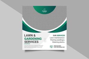 Farming Service Social Media Banner Agro Farm Template Tee Farming Service Flyer Template Gardening Service Banner Organic Farm Template Rasen Garten und Landwirtschaft vektor