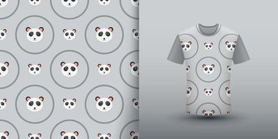 panda seamless mönster med skjorta vektor