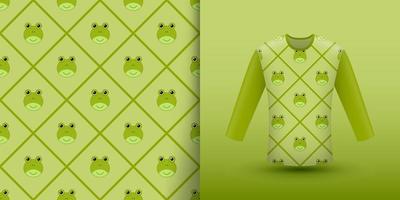 Frosch Musterdesign mit Shirt vektor