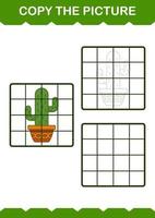 Kopieren Sie das Bild mit Kaktus. Arbeitsblatt für Kinder vektor