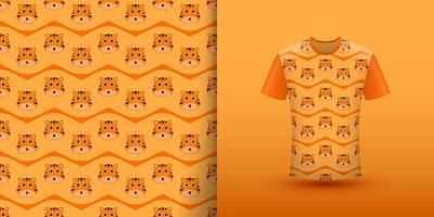 tiger seamless mönster med skjorta vektor