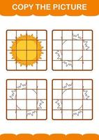 kopiera bilden med sol. arbetsblad för barn vektor