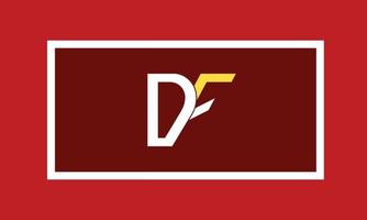 alphabet buchstaben initialen monogramm logo df, fd, d und f vektor