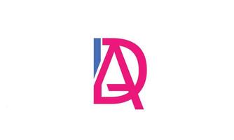 alfabetet bokstäver initialer monogram logotyp da, ad, d och a vektor