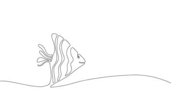 Fisch im Zeichenstil mit durchgehender Linie. minimalistische schwarze lineare skizze auf weißem hintergrund. Vektor-Illustration vektor