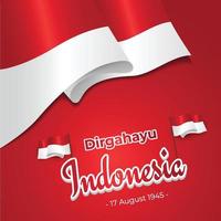 dirgahayu indonesien unabhängigkeitstag bearbeitbarer texteffekt vektor