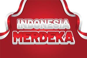 indonesia merdeka självständighetsdagen redigerbar texteffekt vektor