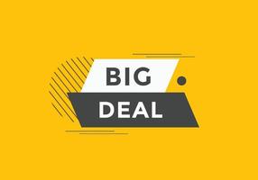 big deal-knapp. big deal text webbmall. modern webb banner mall vektor