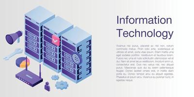 informationsteknik koncept banner, isometrisk stil vektor