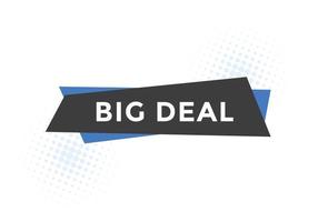 big deal-knapp. big deal text webbmall. modern webb banner mall vektor