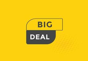 big deal-knapp. big deal text webbmall. modern webb banner mall vektor