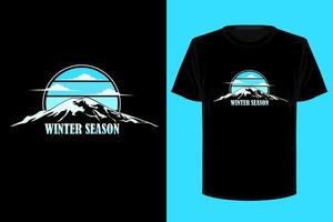 Retro-Vintage-T-Shirt-Design der Wintersaison vektor