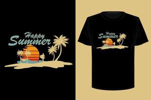 Fröhlicher Sommer Retro-Vintage-T-Shirt-Design vektor