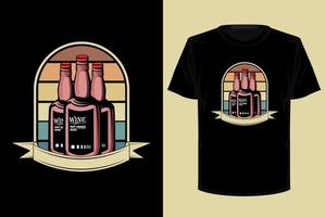 wein alkohol retro vintage t-shirt design vektor