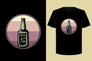 Bier Alkohol Retro-Vintage-T-Shirt-Design vektor