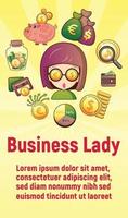 Business-Lady-Konzept-Banner, Cartoon-Stil vektor